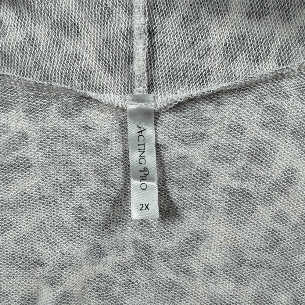 Leopard colorblock long Sleeve Open Front Cardigan Women 2X cozy sweater plus - Picture 5 of 10